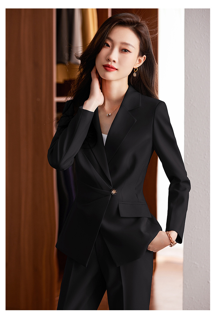 ​​Women's Blue Slim Fit Professional Suit Set - Elegant Blazer & Pants For Office & Formal Occasions​​_voghion.com