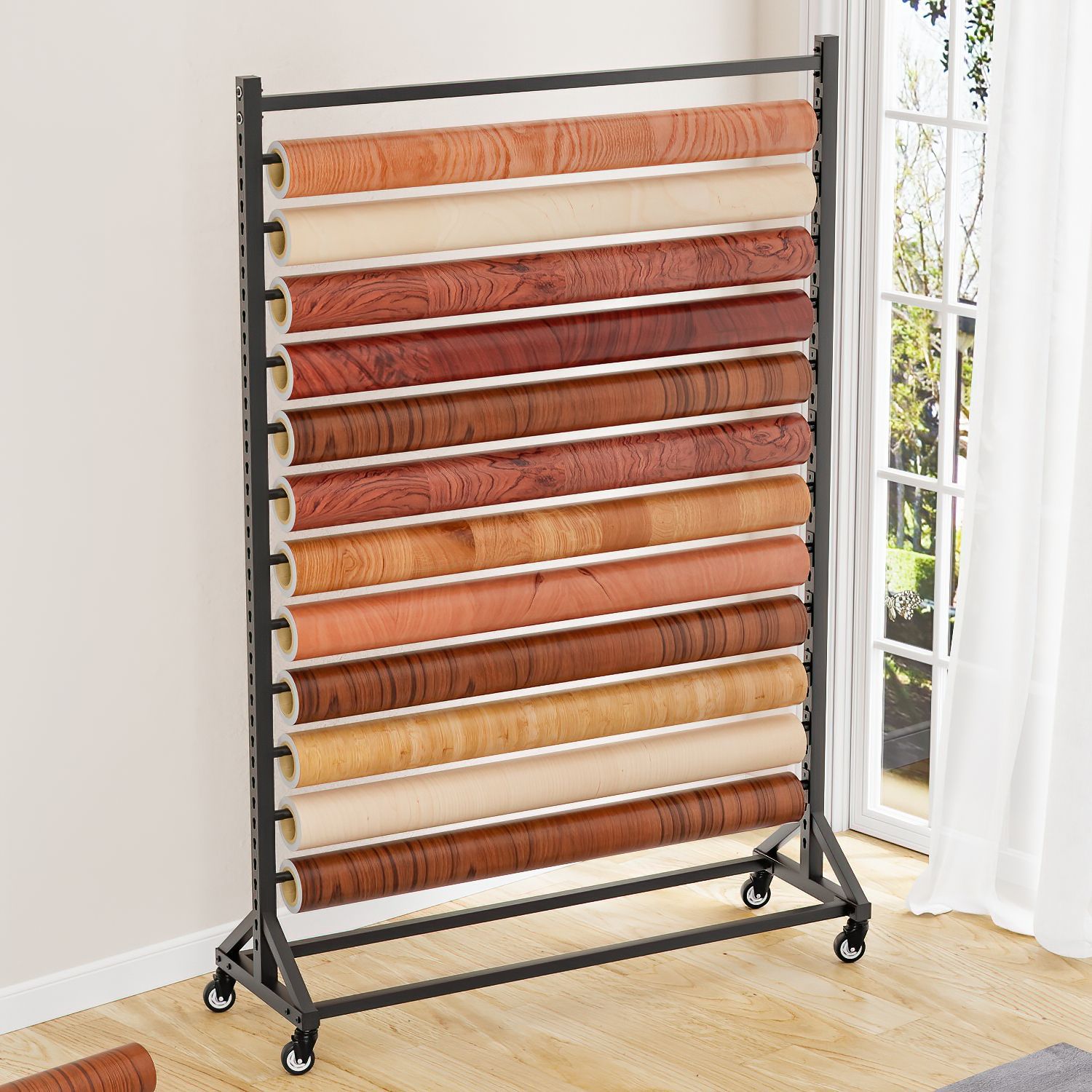 木纹贴纸仿木墙纸家具翻新贴皮可移动陈列架自粘木饰面板桌贴展架