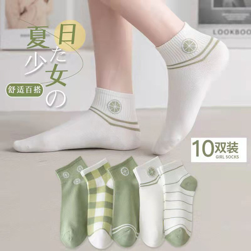 Socks Women's Short Socks Summer Thin Cotton Socks Deodorant Women's Mid-calf Socks Cute Short Women's Socks Summer Girls Boat Socks