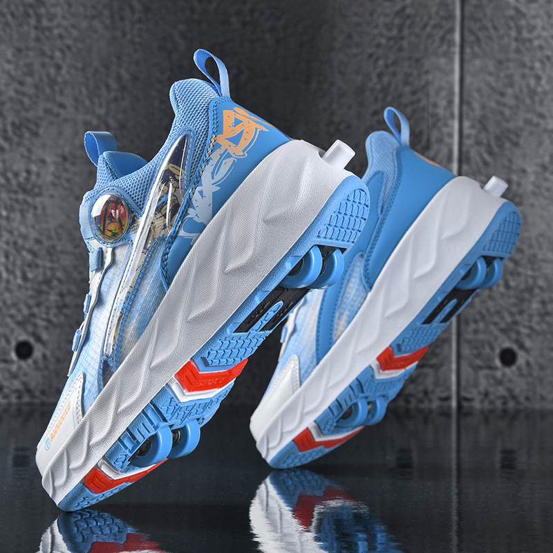 Emog new heloo shoes four-wheel skating shoes boys children's shoes with wheels girls skating shoes Emog new heloo shoes four-wheel skating shoes boys children's shoes with wheels girls skating shoes