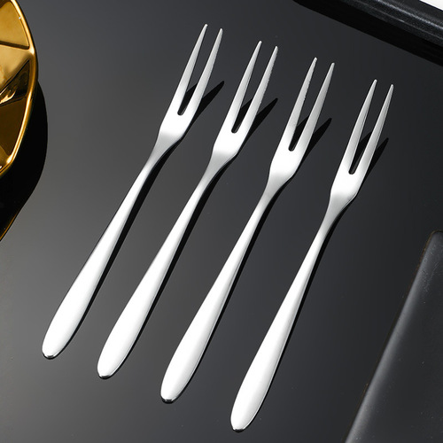 Stainless steel fruit fork Western food creative dessert fork household cake snack fork moon cake fork fruit pick wholesale