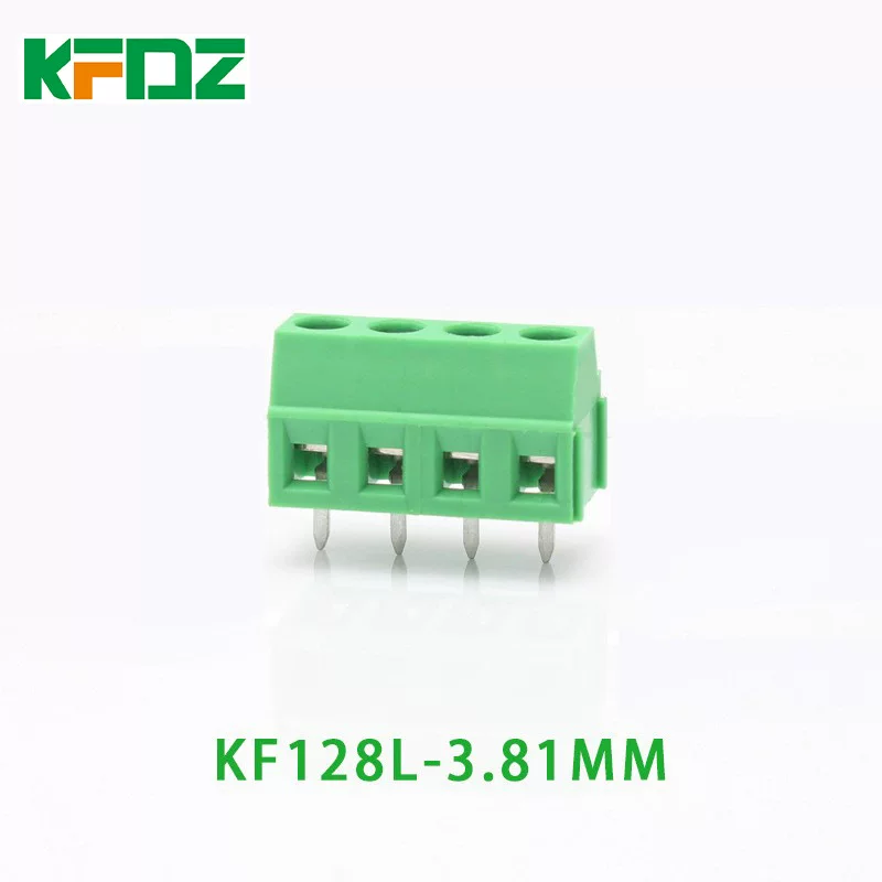 Монтаж клеммы на печатную плату KF128/124 с прямыми штырьками, медным кольцом, 3,81 мм, с защитой от винтов