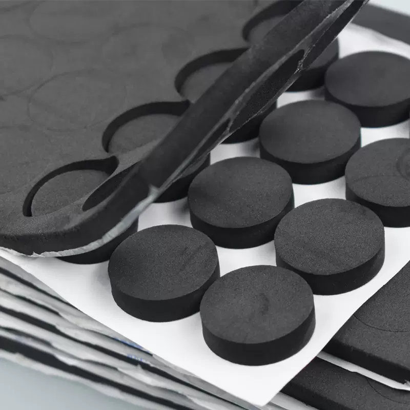 茶盘防滑脚垫定制黑色圆形EVA泡棉垫片单面背胶自粘直径30*10mm