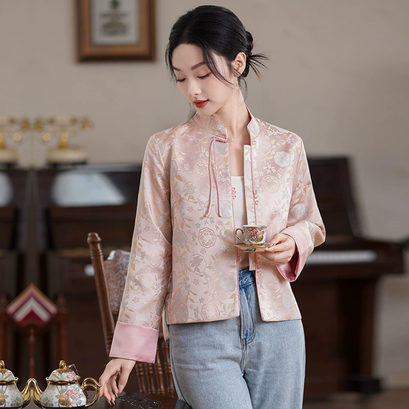 Autumn retro long-sleeve, jacket, Chinese style