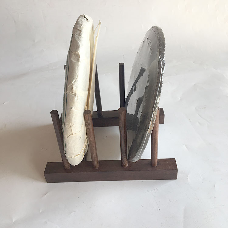 Chicken wing solid wood ceramic plate rack bowl basin seven sons tea cake stand Pu-erh tea holder stand tea ceremony multi-layer display rack