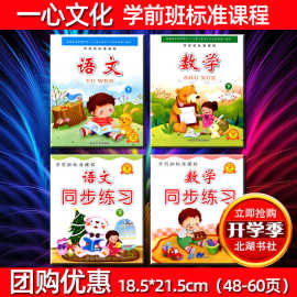 一心文化学前班标准课程 语文数学同步练习 幼小衔接教材口算
