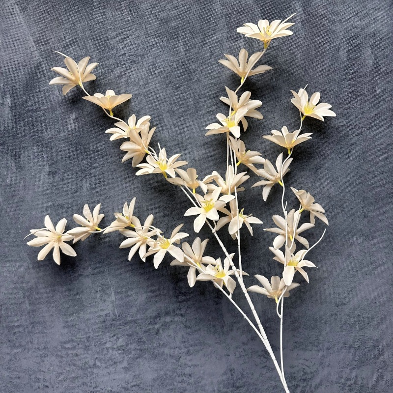 Ruyi lirio flor artificial alta rama champán boda flor boda salón decoración techo flor seda flor falsa Flor al por mayor