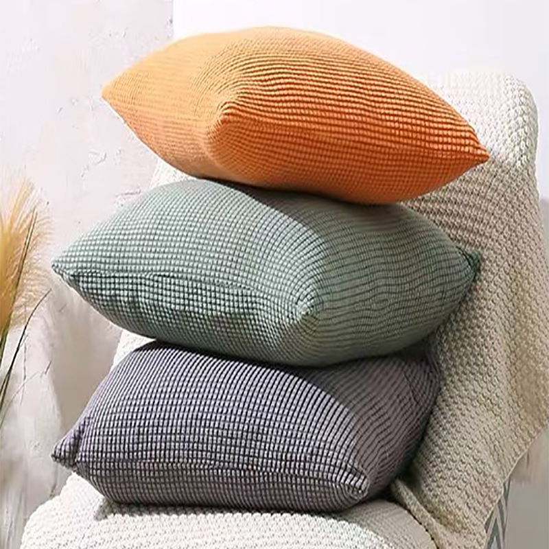 北欧办公室沙发抱枕正方形玉米绒抱枕套含芯腰枕客厅靠垫枕垫批发