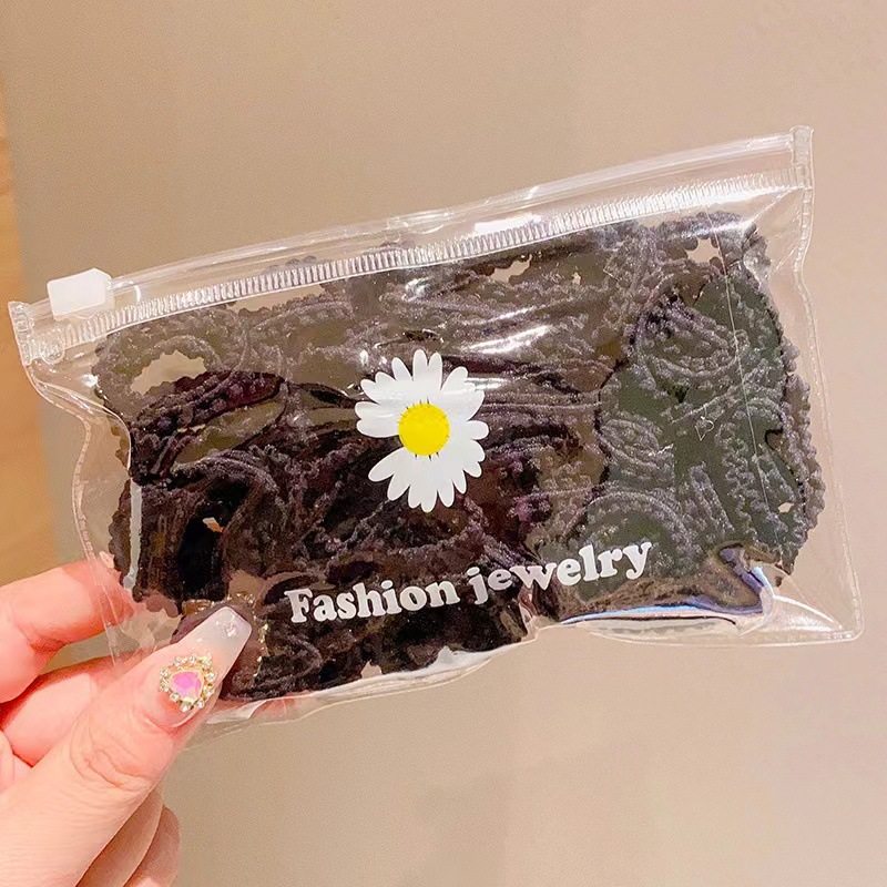 Niños de encaje pulgar anillo de cabello niñas correa de goma de alta elasticidad colorida para mujeres tesoro no daña cabello pequeño cabello de cabello de cabello