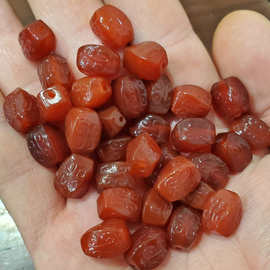 红玛瑙回纹珠玉石散珠红玉髓扭扭珠路路通手链项链饰品配件手工珠