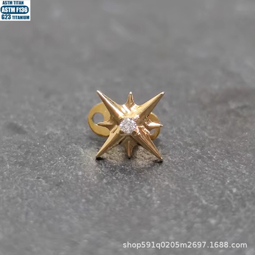 Pointed titanium steel lip stud product view