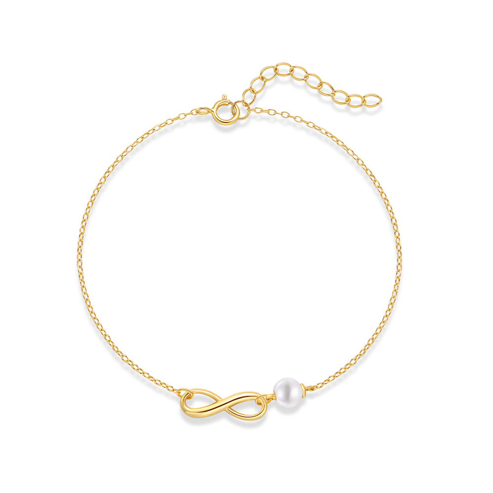 All Seasons Season Women's Gender Plating Design 925 Sterling Silver Infinity 925 Sterling Silver Cable Chain Bracelets