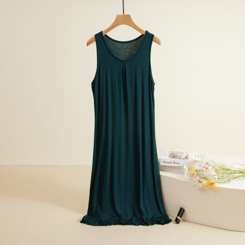  Modest Lace Edge Women's Versatile Spring Summer Long Loose Plus Size Tunic Dress