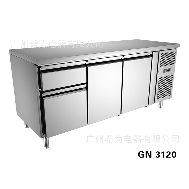 开槽沙拉台商用操作台工作台水果捞冰柜操作披萨撒料小菜柜多功能