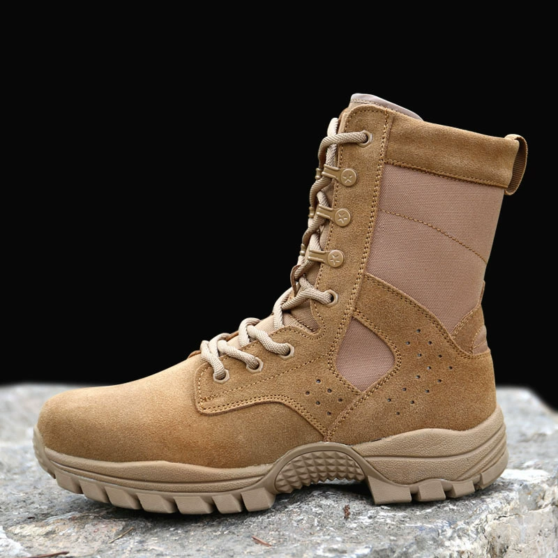 Новые уличные тренировочные ботинки, коричневые армейские тренировочные ботинки, мужские износостойкие тренировочные ботинки для пустыни, водонепроницаемые армейские ботинки с боковой молнией
