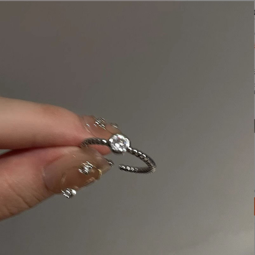 Stackable Plain Band And Tiny Cubic Zirconia Ring Set In Minimalist European Style. Perfect For Work, Daily And Casual Wear. Hypoallergenic And Tarnis_voghion.com