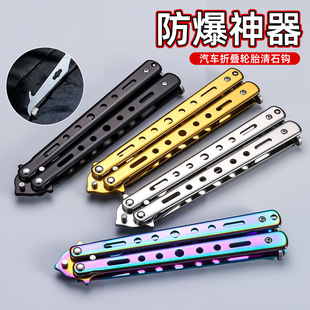 New Cleaning Tool Car Tire Stone Cleaning Hook Portable Multi-Functional Stainless Steel Folding Tire Stone Cleaning Hook