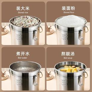 Wholesale 304 Stainless Steel Bucket Sealed Bucket with Lid Satchel Water Bucket Soup Bucket Rice Oil Kindergarten Meal Delivery Cow