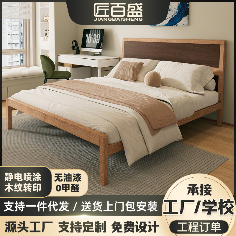 Processing European style simple bedroom apartment 1.8m double bed…