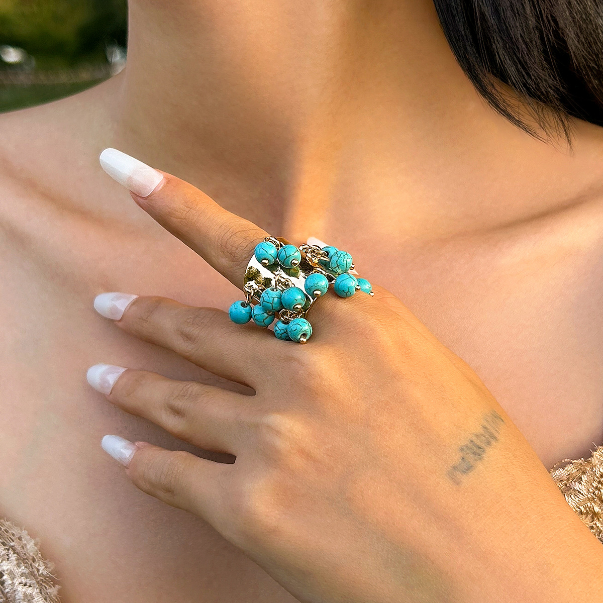 16g Weight Charm Rings Classification 1 Piece Quantity Holiday Occasion Alloy Material Geometric Pattern Women's Gender Plating Design Streetwear Style Streetwear Geometric Arylic Alloy Plating Women's Charm Rings 30