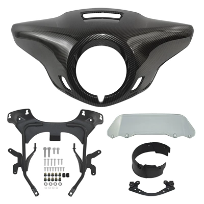 hood headlight shade windshield — Motorcycle front windshield - carbon-headlight-cover-smoke-gray-windshield