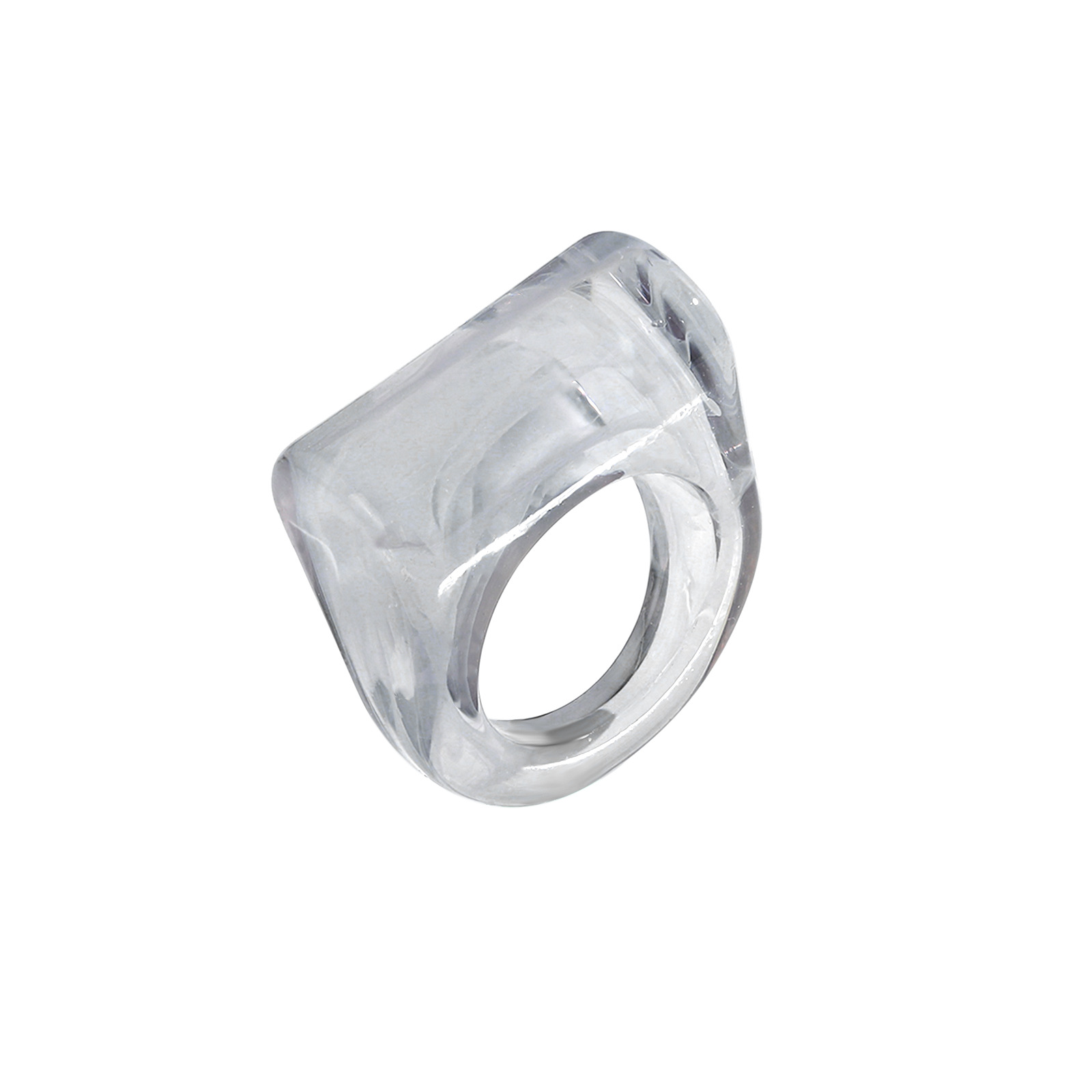 Simple Geometric Transparent Resin Ring Wholesale display picture 16