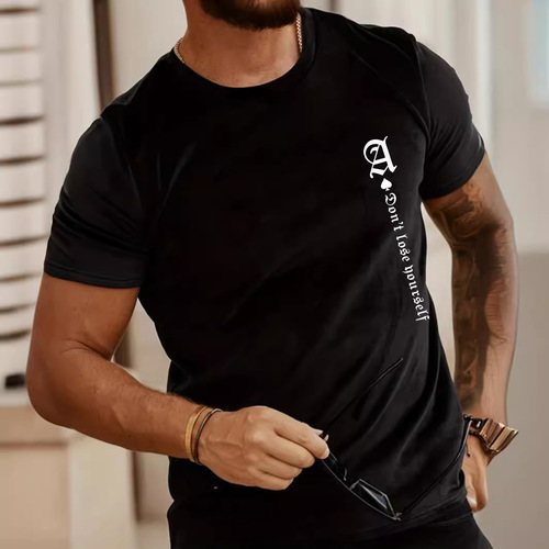 Eurasian men's summer loose casual printed T-shirt top