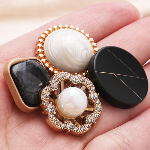 Xiaoxiangfeng hand-sewn coat buttons for women's knitted sweater jackets decorative alloy buttons metal high buttons