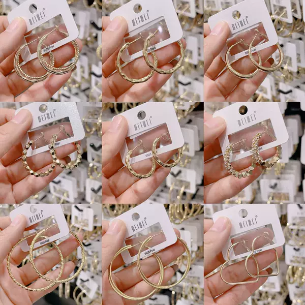 Meiwei's New High-End Earrings with Irregular Texture, Simple and Exquisite Design, Fashionable Earrings and Ear Studs for Women