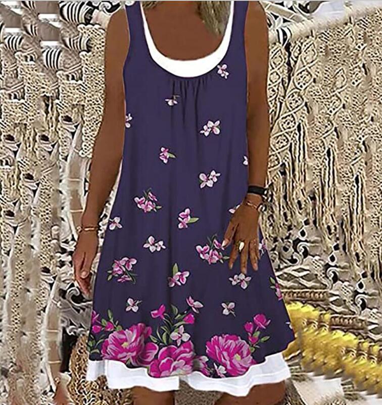 2026 European and American Cross-Border Amazon Wish Women's Loose Fashion Digital Print Casual Dress in Stock at Special Price