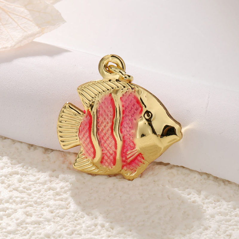 銅メッキ 14 k ゴールド鯉魚ジュエリーペンダントアクセサリージョイント小魚オーシャンブレスレットイヤリングネックレス DIY ペンダントペンダント|undefined