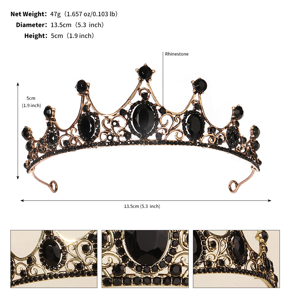 240g Weight Crown Hair Accessories Type Rhinestones, Pearl Inlay Material 1 Piece Quantity Wedding, Party Occasion Alloy Material Halloween Festival Crown Pattern Women's Gender Inlay Design Cool Style Style Halloween Cool Style Women's Crown Alloy Inlay Rhinestones Pearl Crown 16