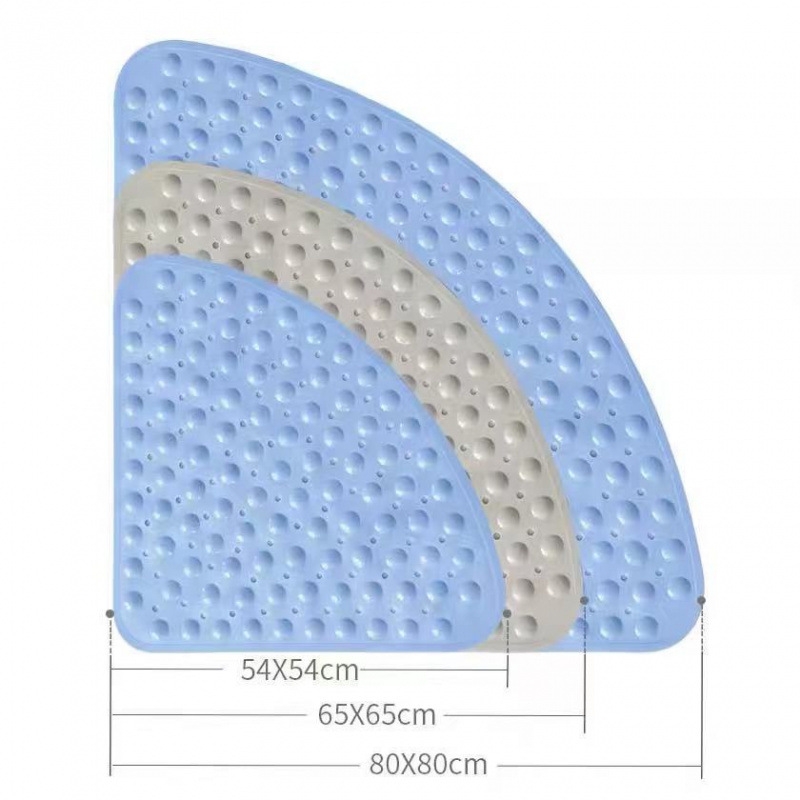 Fan-shaped Arc Semi-circular Shower Room Bathroom Mat Toilet Bath Household Silicone Foot Mat Toilet Anti-slip Mat