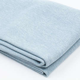 做旧浅蓝纯棉漂洗牛仔布料柔软厚款手工DIY裤子设计师面料