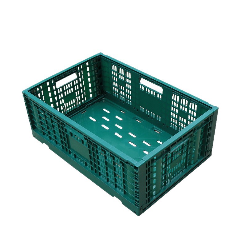 Cestas de plástico plegables gruesas, cestas de transporte logístico de alimentos frescos, cestas de distribución de frutas y verduras, cestas de almacenamiento de supermercados
