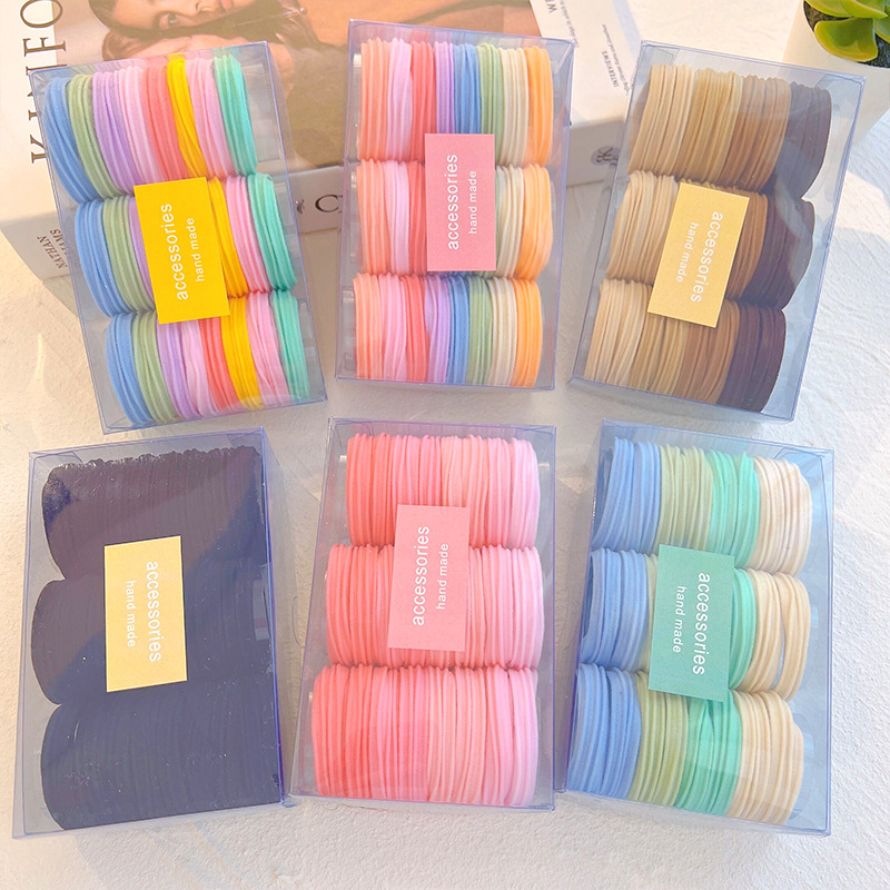 24根裝~扎馬尾發繩女簡約發圈頭繩高彈力耐用頭髮橡皮筋皮套髮飾