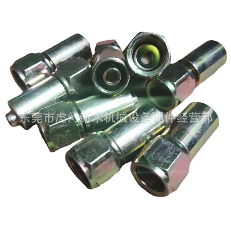 铁氟龙扣压接头 模温机油管接头 镀彩锌油管接头