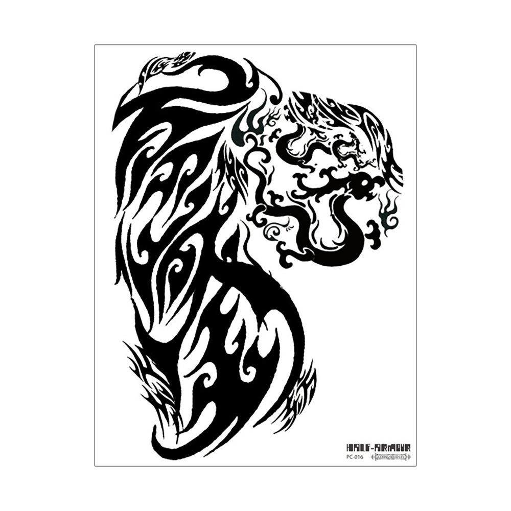 Ruika dragón tatuaje pegatinas impermeable hombres y mujeres sobre el hombro dragón pecho fresco de larga duración tatuaje pegatinas tatuaje