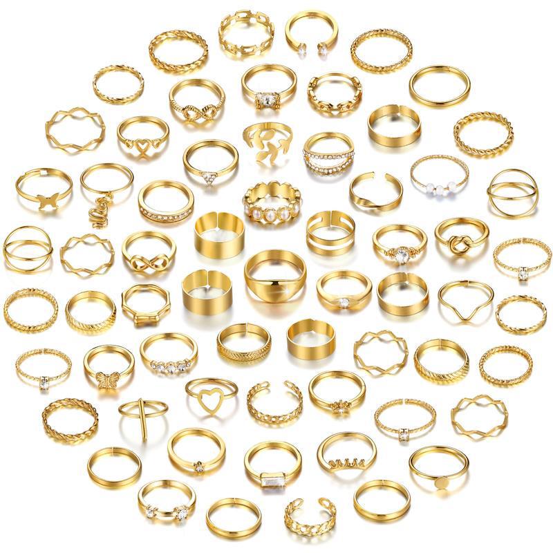 2025 New Cross-Border 60 Stackable Women's Rings, Thick Knuckles, Elegant