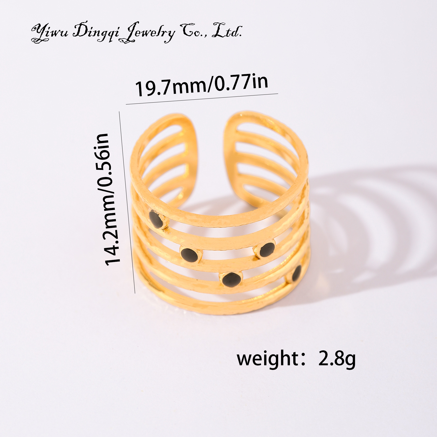 Stainless Steel Turquoise Open Ring Geometric Designer Style_voghion.com
