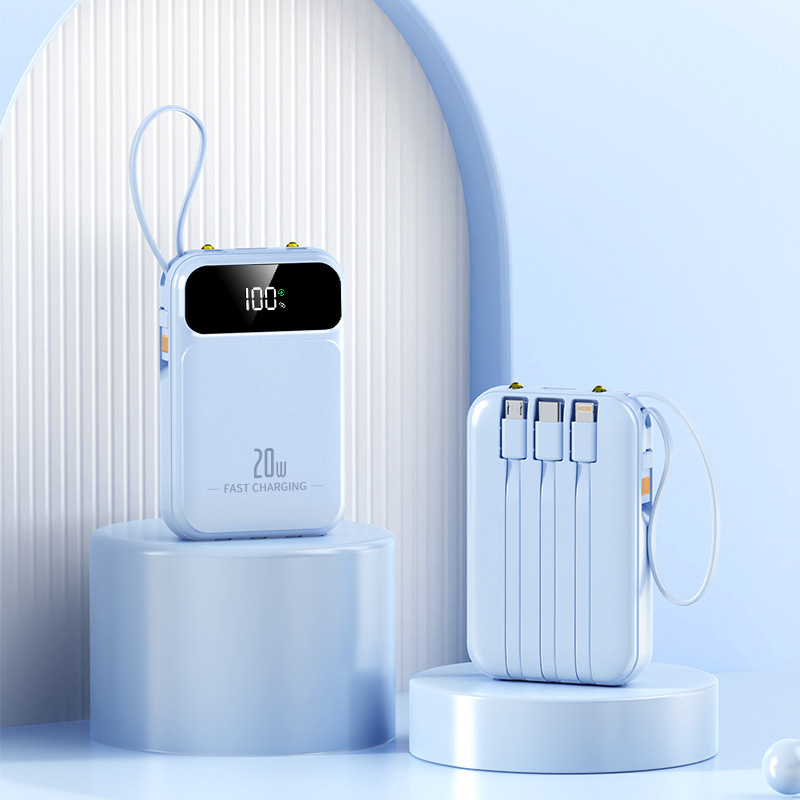 新しい 3C 認定 22.5W 超高速充電カスタマイズされたパワーバンク大容量ケーブル付き 20000 mAh モバイル電源|undefined