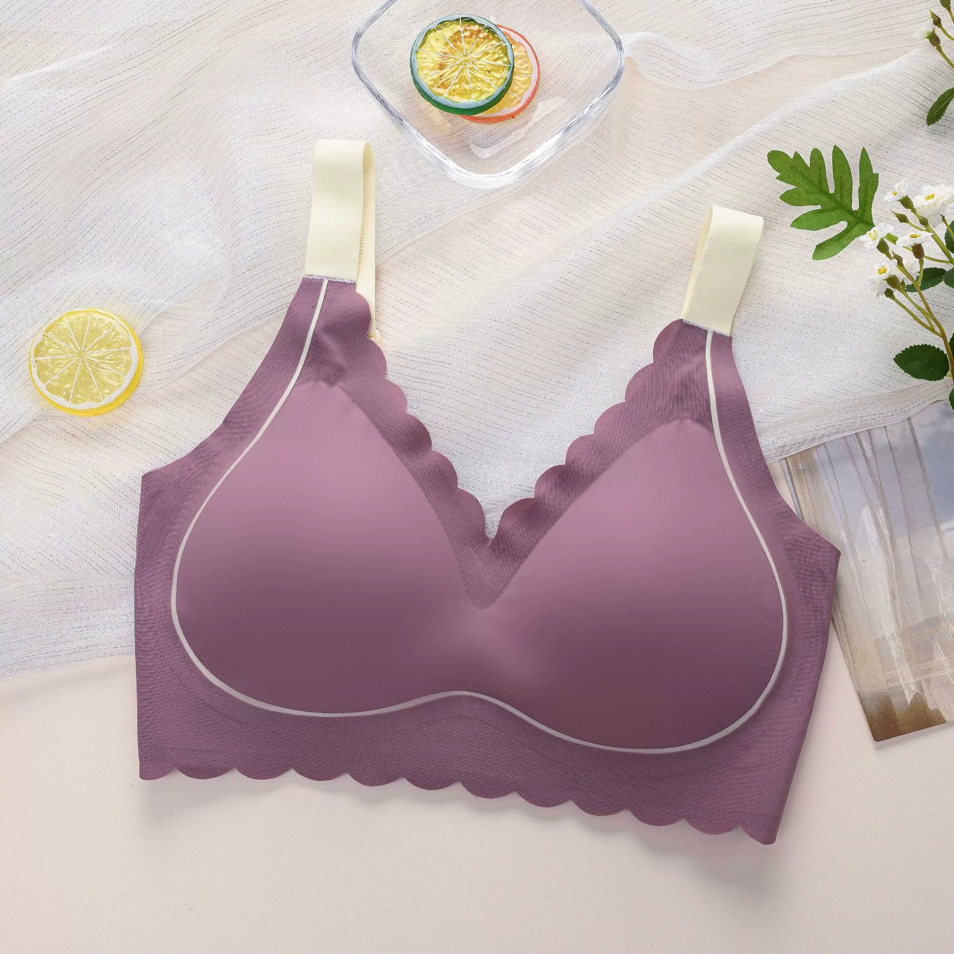 Tea cup, underwear, thin tank top, wireless bra, bra top for breastfeeding, plus size