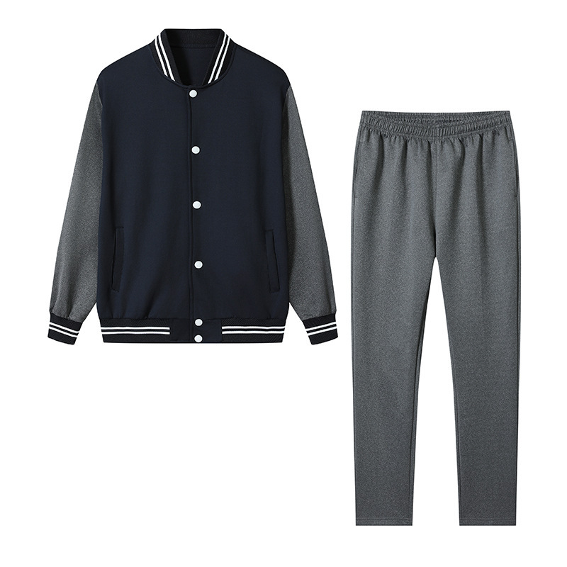 春秋季中小学生校服套装三件套初中生高中蓝白运动服酒红外套上衣|undefined
