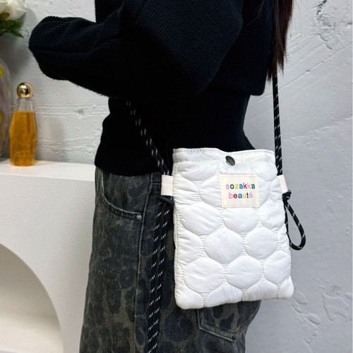 Original winter new down bag, Korean Dongdaemun crossbody bag for women, fur fabric fashionable casual checkered student commuting