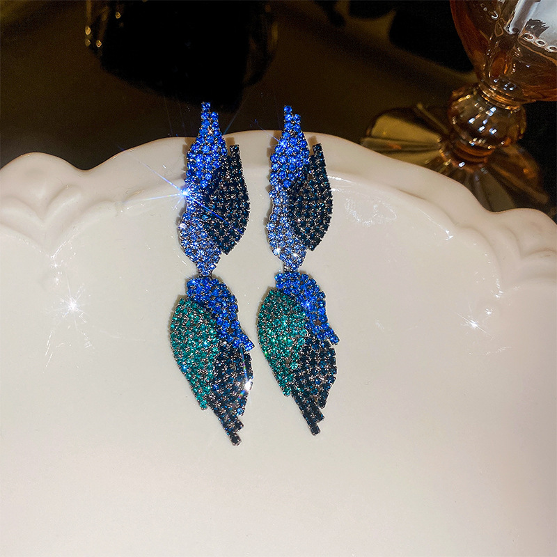 Exaggerated Tassel Copper Plating Artificial Rhinestones Earrings 1 Pair