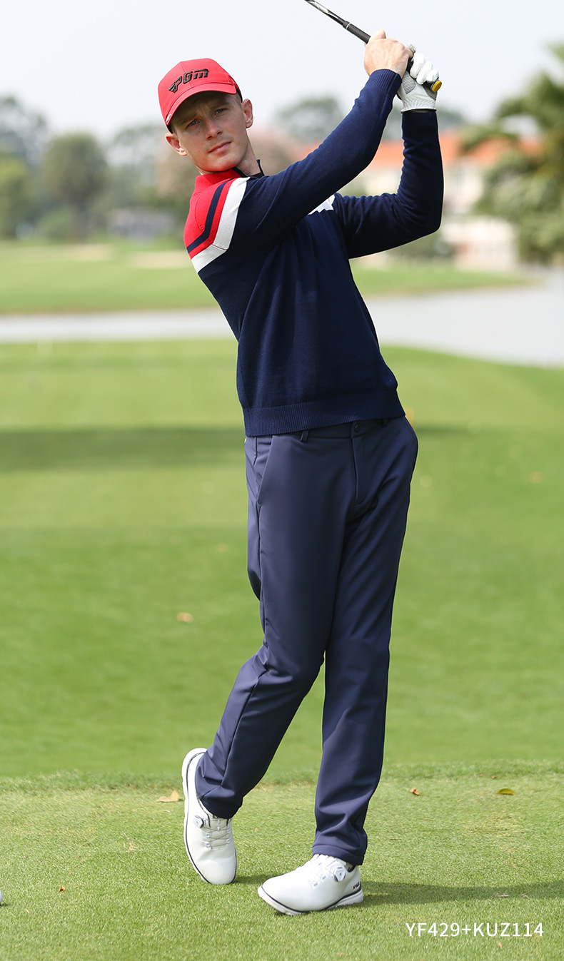 Quần golf nam PGM dài không thấm nước co giãn thắt lưng — KUZ114-màu trắng, KUZ114-Đen, KUZ114-màu xanh hải quân, KUZ114-màu xám chi tiết 16