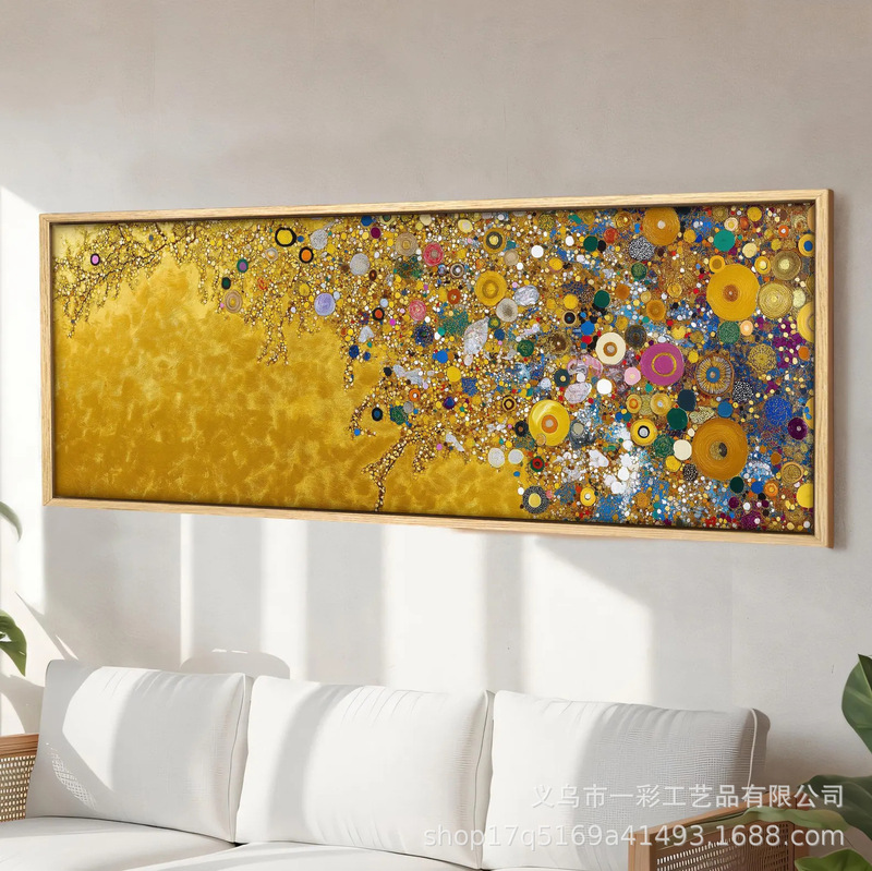Klimt Inspirational Style Nouveau Artism Canvas Printed Mural Golden Luxury Large Living Room Wall Decoration Klimt Inspirational Style Nouveau Artism Canvas Printed Mural Golden Luxury Large Living Room Wall Decoration