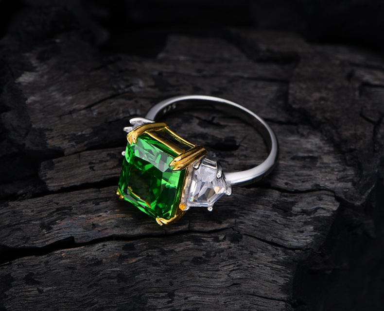 Fashion Geometric Sterling Silver Inlay Zircon Rings 1 Piece