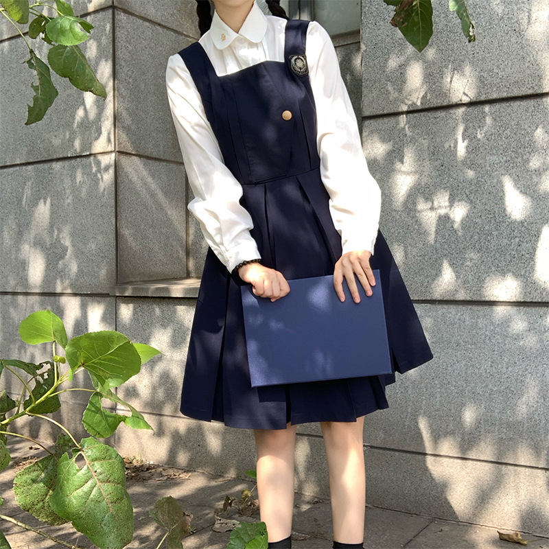 Authentic original JK suspender skirt, spring long sleeveless Japanese-style cardigan skirt set