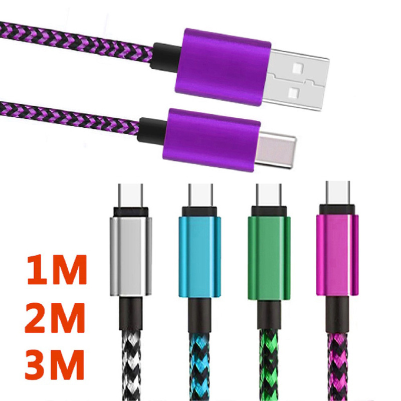 Braided fast charging data cable 2a is suitable for Android typec Huawei mobile phone flash charging usb fast charging cable 123m